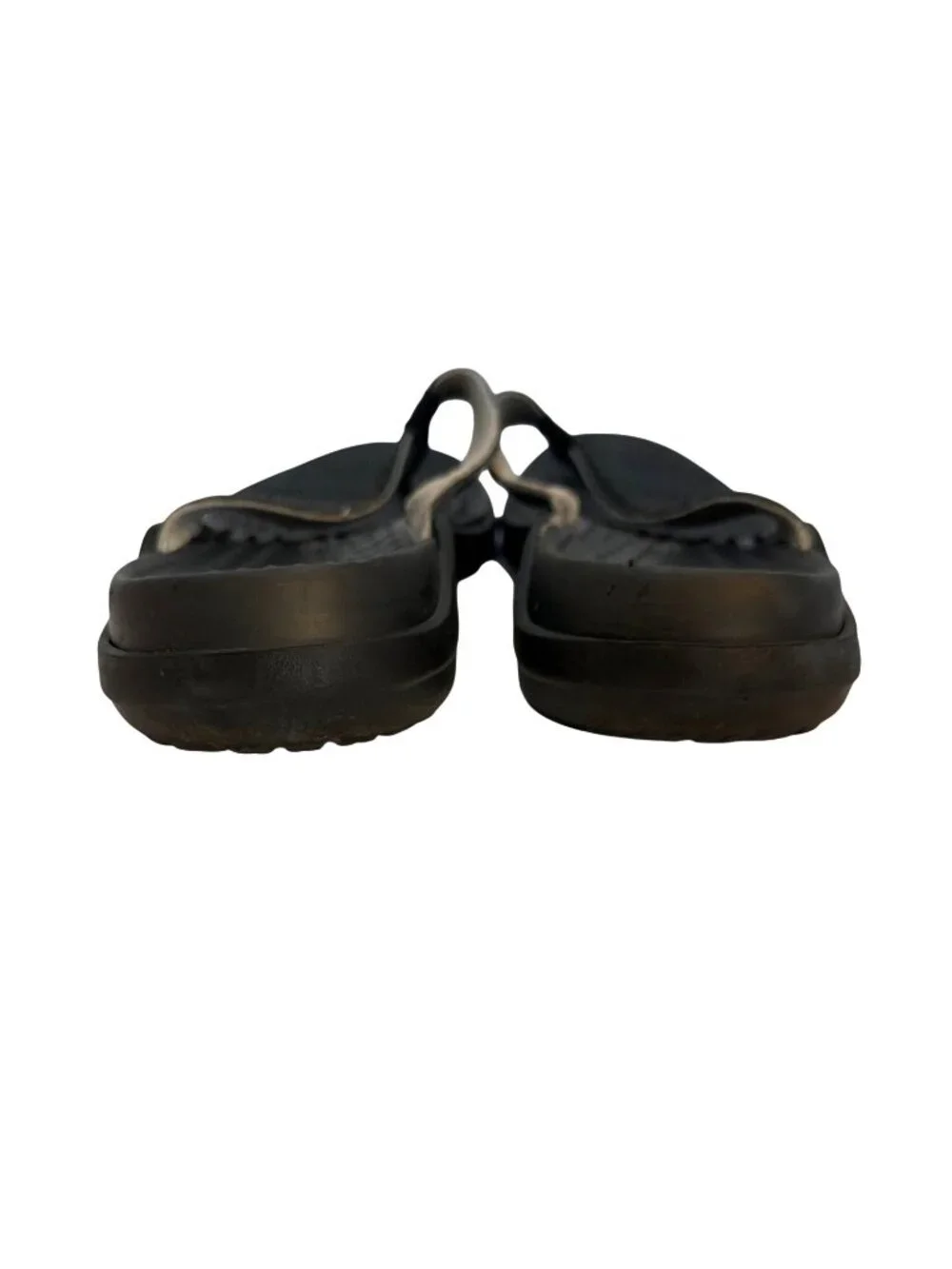 Crocs Black & White‎ Striped Flip Flop Sandals Women’s Size 8 Comfortable Casual